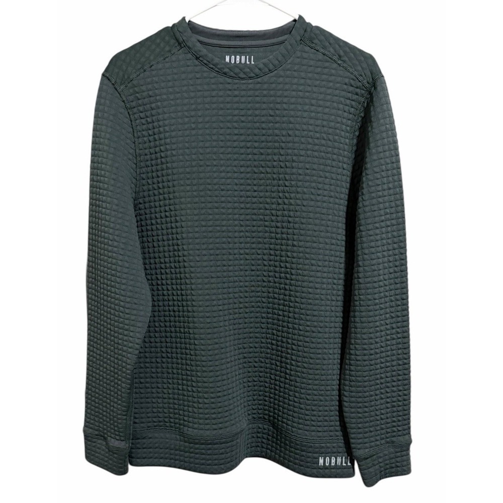 Nobull Quilted‎ Pullover Grid Waffle Textured Green Men's Size Medium